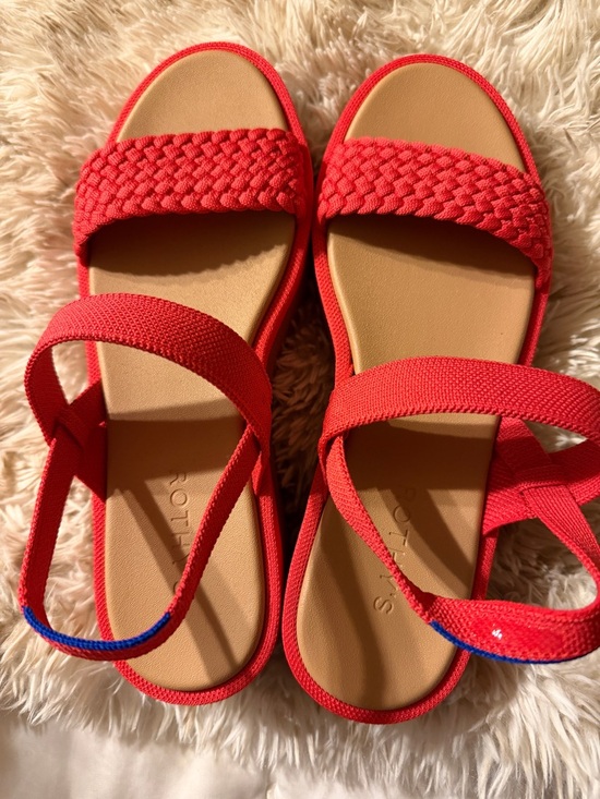 Rothy's Shoes - Rothy’s New Red Women's Braided Strap platform Sandals